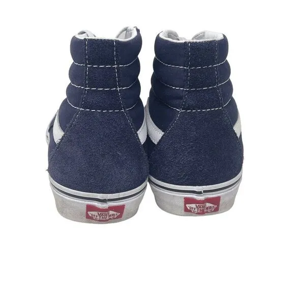 Vans Sk8-Hi Navy Blue &amp; White Canvas High-Top Sneakers Size 11.5 Mens