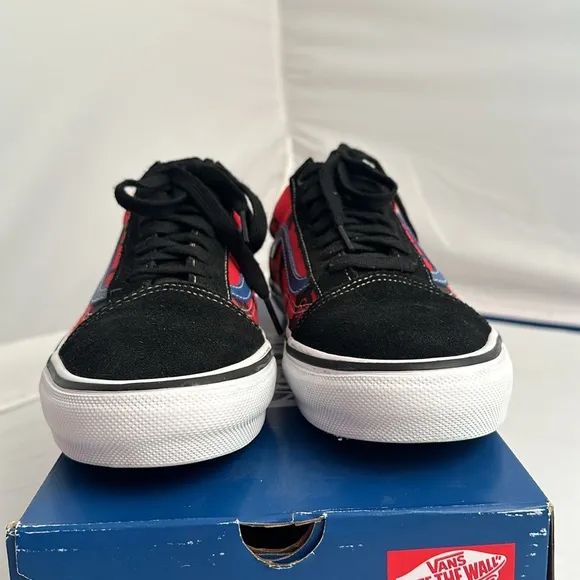 Vans Skate Old School Krooked by Natas for Ray multicolor red blue sneakers