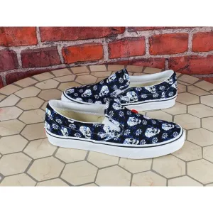 Vans Slip On Flash Skulls Black Blue White  Size US 9 Men VN0A4U381HJ New