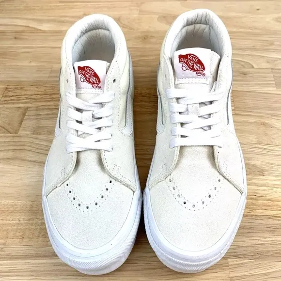 Vans Vault OG Sk8-Mid LX Ivory White Suede Canvas Sneakers Women’s 7.5 Men’s 6