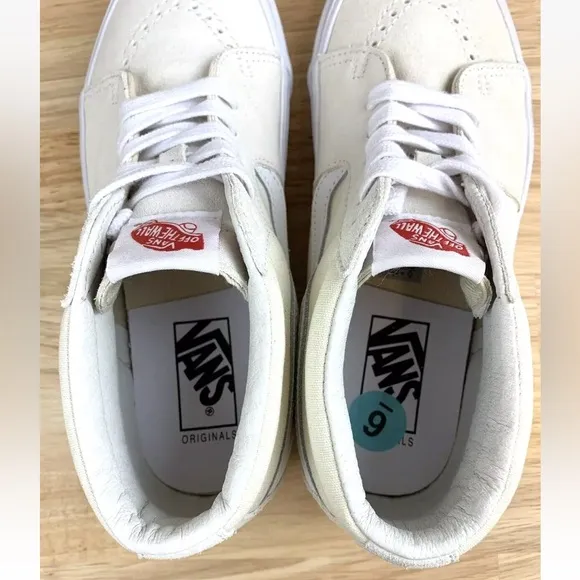 Vans Vault OG Sk8-Mid LX Ivory White Suede Canvas Sneakers Women’s 7.5 Men’s 6
