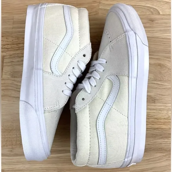 Vans Vault OG Sk8-Mid LX Ivory White Suede Canvas Sneakers Women’s 7.5 Men’s 6
