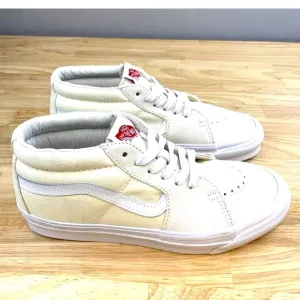 Vans Vault OG Sk8-Mid LX Ivory White Suede Canvas Sneakers Women’s 7.5 Men’s 6