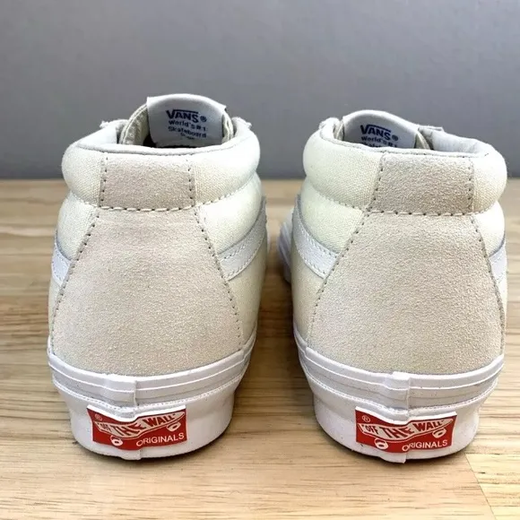 Vans Vault OG Sk8-Mid LX Ivory White Suede Canvas Sneakers Women’s 7.5 Men’s 6