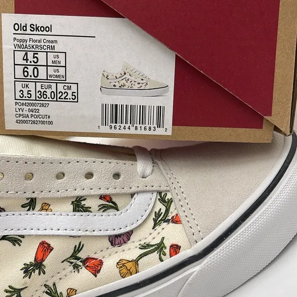 Vans WMNS Floral Canvas Sneakers Old SkoolPoppy Floral CreamVNA5KRSCRM