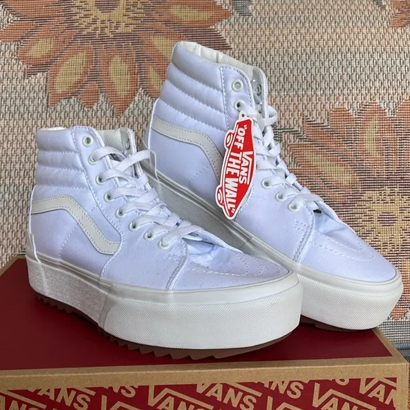 Vans WMNS Sk8-Hi Stacked (Canvas) True WhiteVN0A4BTWL5R Platforms Sneakers