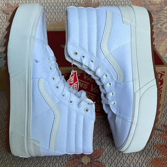 Vans WMNS Sk8-Hi Stacked (Canvas) True WhiteVN0A4BTWL5R Platforms Sneakers