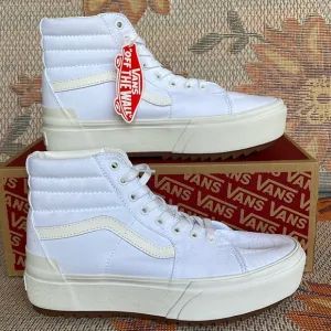 Vans WMNS Sk8-Hi Stacked (Canvas) True WhiteVN0A4BTWL5R Platforms Sneakers