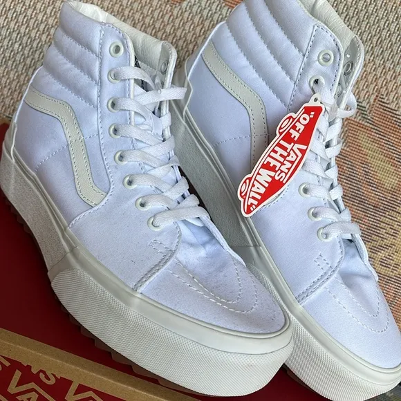 Vans WMNS Sk8-Hi Stacked (Canvas) True WhiteVN0A4BTWL5R Platforms Sneakers