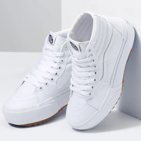 Vans WMNS Sk8-Hi Stacked (Canvas) True WhiteVN0A4BTWL5R Platforms Sneakers