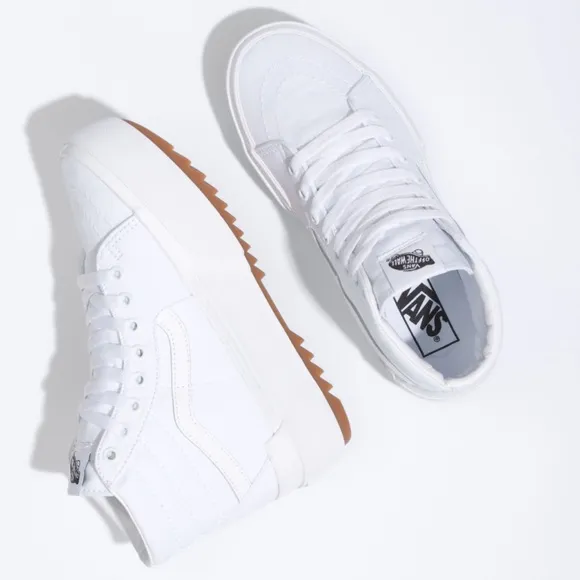 Vans WMNS Sk8-Hi Stacked (Canvas) True WhiteVN0A4BTWL5R Platforms Sneakers