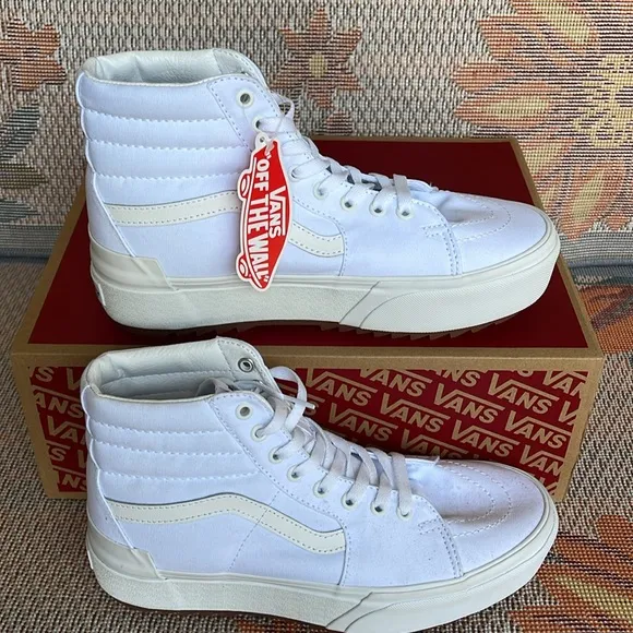 Vans WMNS Sk8-Hi Stacked (Canvas) True WhiteVN0A4BTWL5R Platforms Sneakers