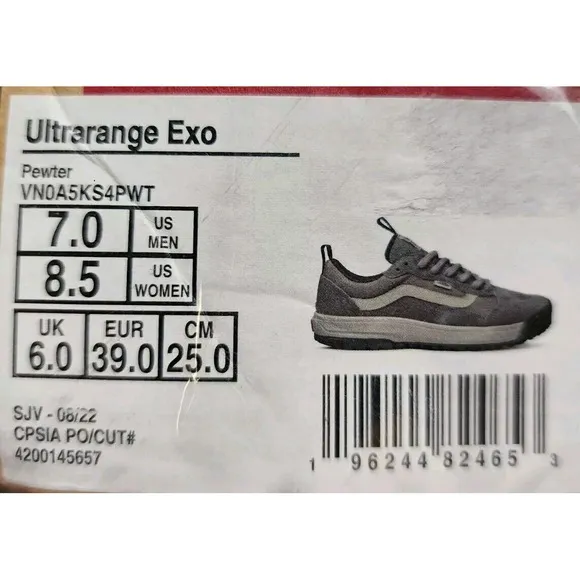 Vans Women's Sz 8.5 Ultrarange Exo Trail Hiking Mte Boots Shoes Grey Gray Pewter