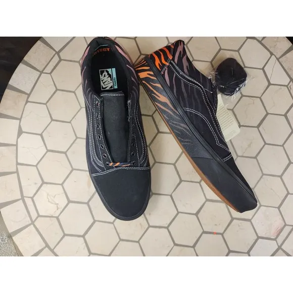 Vans x Old School Discovery Project Cat Tiger Shoes Mens Sizes 12 Stripes Orange