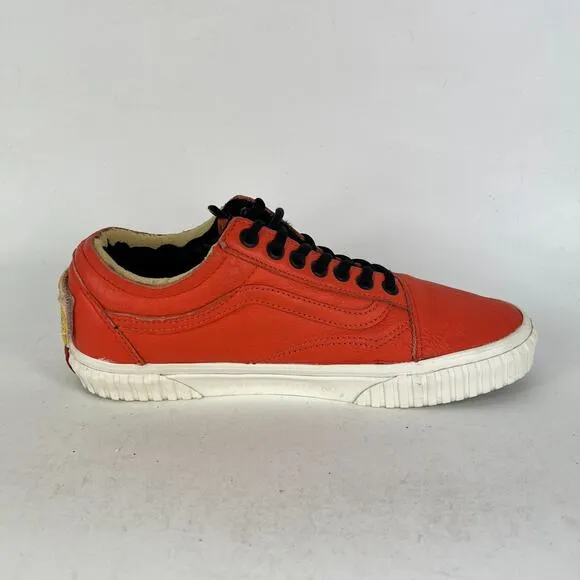 VANS x Space Voyager Old Skool NASA Shoes Men's 8 Orange Leather Trainer Sneaker