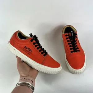 VANS x Space Voyager Old Skool NASA Shoes Men's 8 Orange Leather Trainer Sneaker
