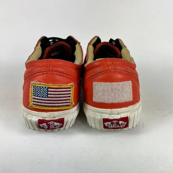VANS x Space Voyager Old Skool NASA Shoes Men's 8 Orange Leather Trainer Sneaker