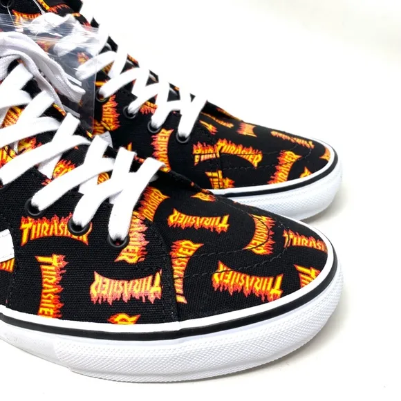 VANS x Thrasher Sk8-Hi Black Multi Men’s Canvas Skate Sneakers Size VN0A5FCCBML