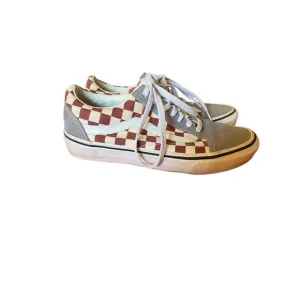 Vans, red white checkered men’s off-the-wall sneakers M/4.5 W/6.