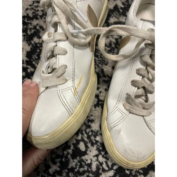 VEJA ESPLAR LEATHER WHITE PLATINE Sneakers Women's Size 8
