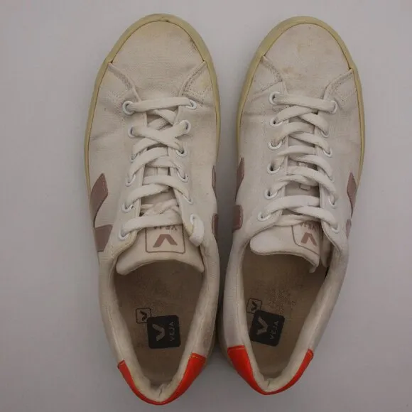 Veja Esplar SE Canvas Women's Size 10 White Orange Athletic Casual Sneakers