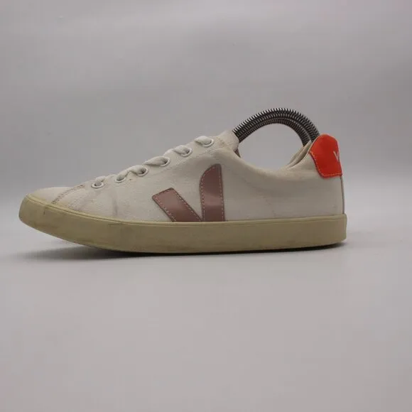 Veja Esplar SE Canvas Women's Size 10 White Orange Athletic Casual Sneakers