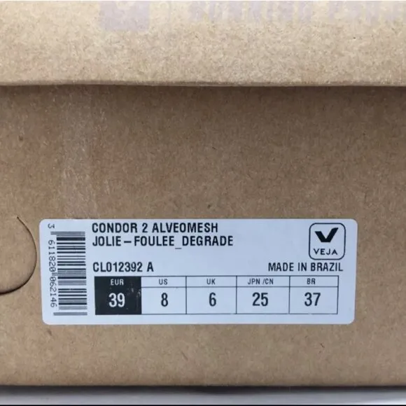 Veja Jolie Foulee Collaboration Condor 2 Women’s Running Shoes Size 7 M and 8 M