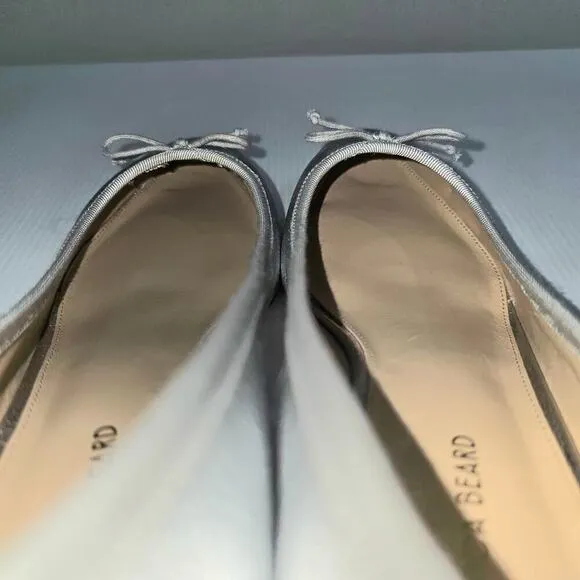 Veronica Beard Cecile Pump Square Toe Heel Metallic Silver Leather Size 7