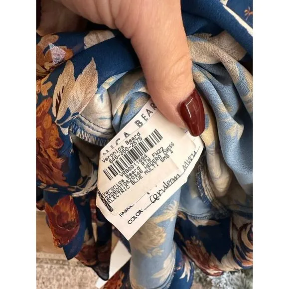 Veronica Beard Hedera Dress Electric Blue Floral Mini size 4