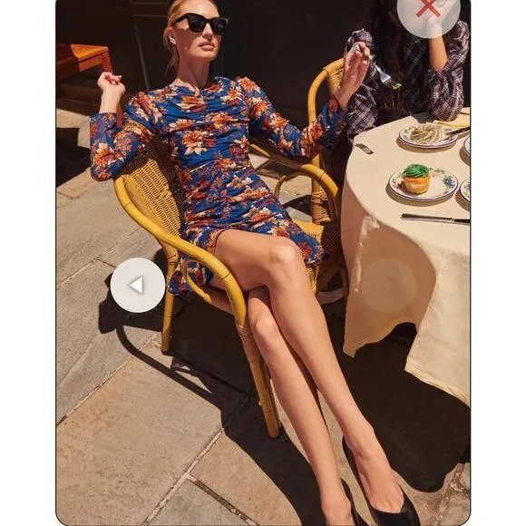 Veronica Beard Hedera Dress Electric Blue Floral Mini size 4