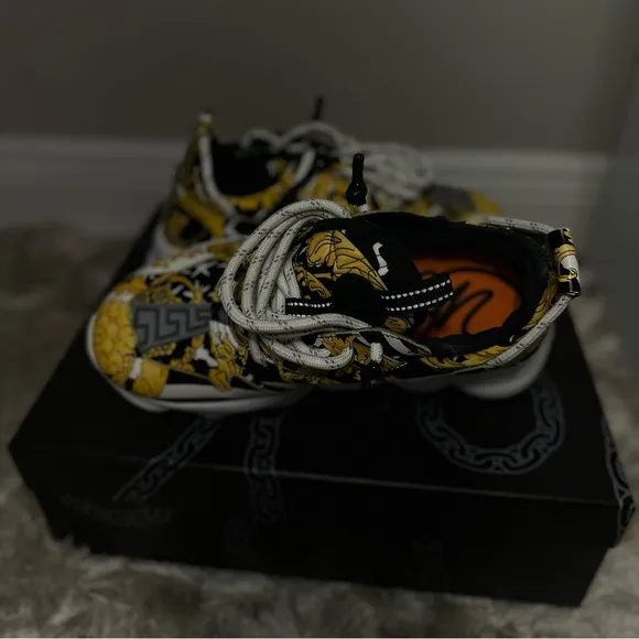 Versace Baroque Yellow Black Sneakers