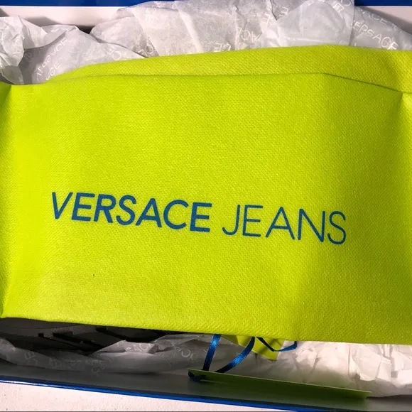 Versace Jeans Black Suede Glitter Sneakers