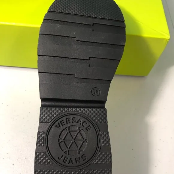 Versace Jeans Black Suede Glitter Sneakers