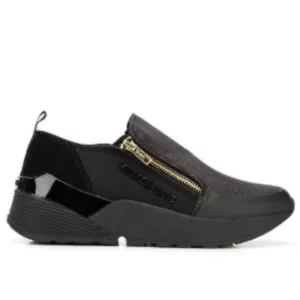 Versace Jeans Black Suede Glitter Sneakers