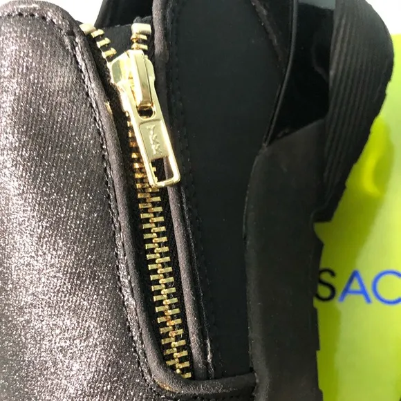 Versace Jeans Black Suede Glitter Sneakers