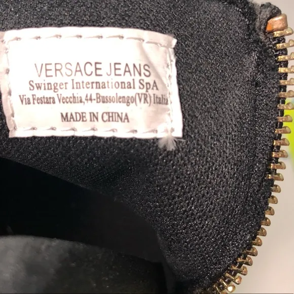 Versace Jeans Black Suede Glitter Sneakers
