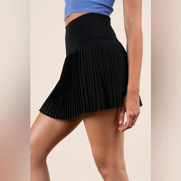 VERY J Pleated Activewear Skirt with Shorts Inside