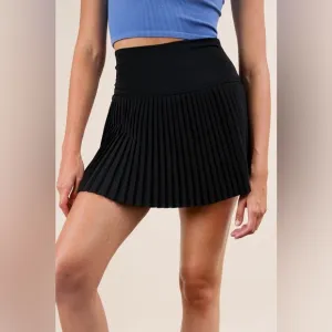 VERY J Pleated Activewear Skirt with Shorts Inside