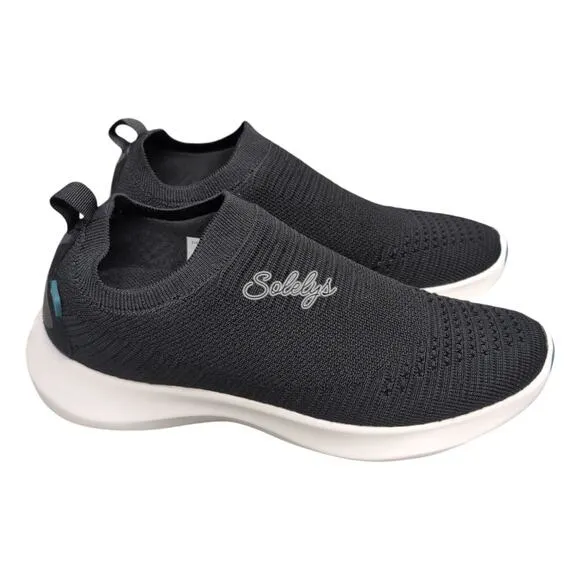 Vessi Everyday Move Slip On Onyx Black White Waterproof Dyma-Tex Sneaker Women 7