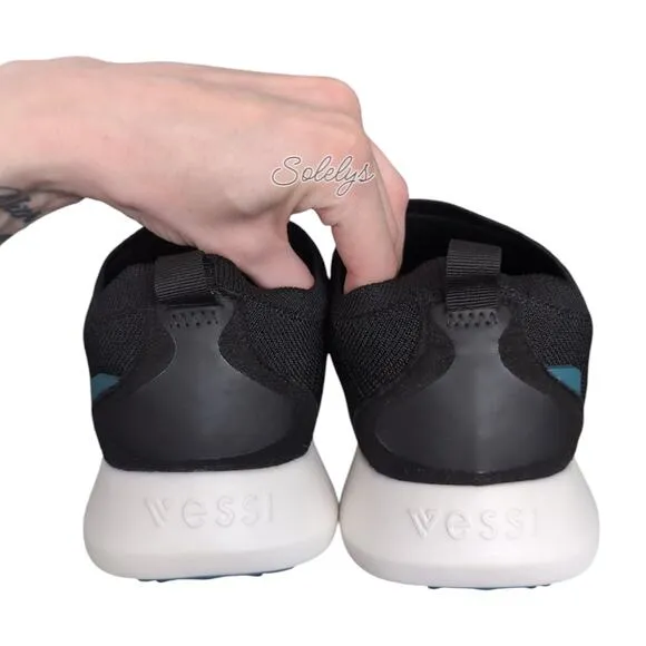 Vessi Everyday Move Slip On Onyx Black White Waterproof Dyma-Tex Sneaker Women 7