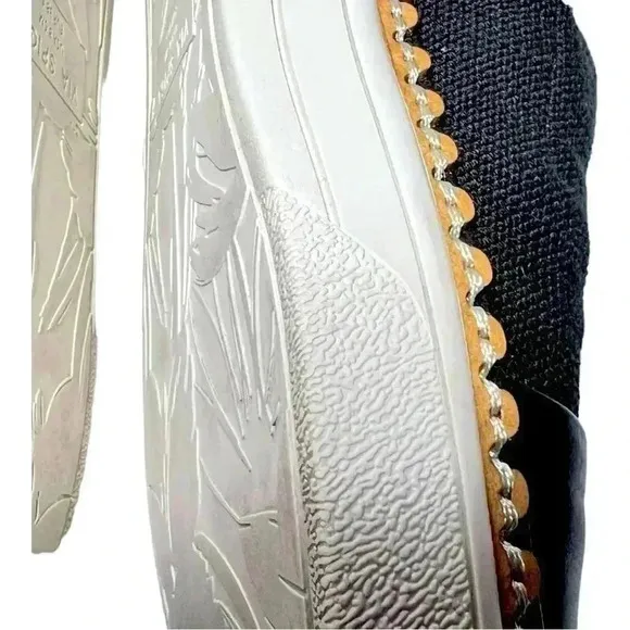 Via Spiga Women’s Ora Slip On Platform Sneakers BLK and White Size 8.5 Preowned