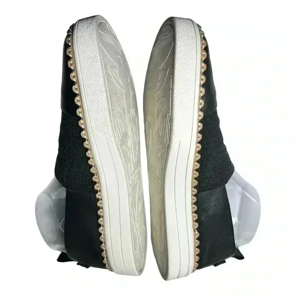 Via Spiga Women’s Ora Slip On Platform Sneakers BLK and White Size 8.5 Preowned