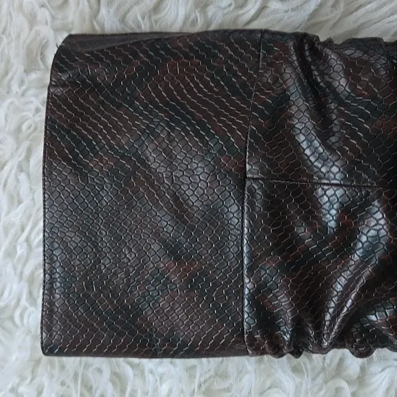 Vince Camuto Brown/Black Snakeskin OTK Kentelli Ruched Boots