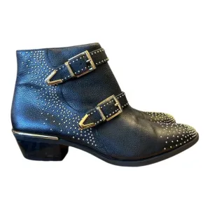 Vince Camuto Tema Gold Studded Leather Bootie punk biker grunge cowgirl glamrock