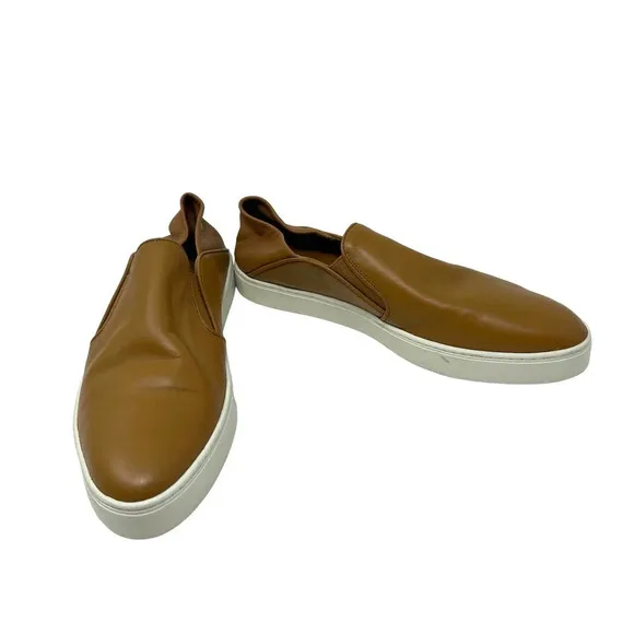 Vince Garvey Slip-on Sneakers In Wheat Cognac Leather Size 9