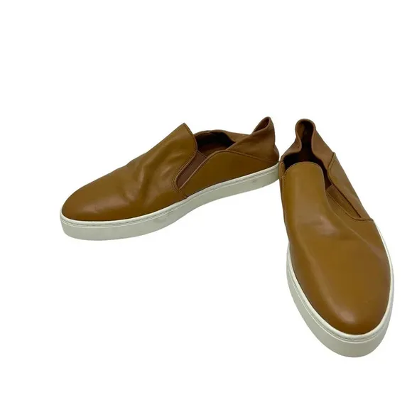 Vince Garvey Slip-on Sneakers In Wheat Cognac Leather Size 9