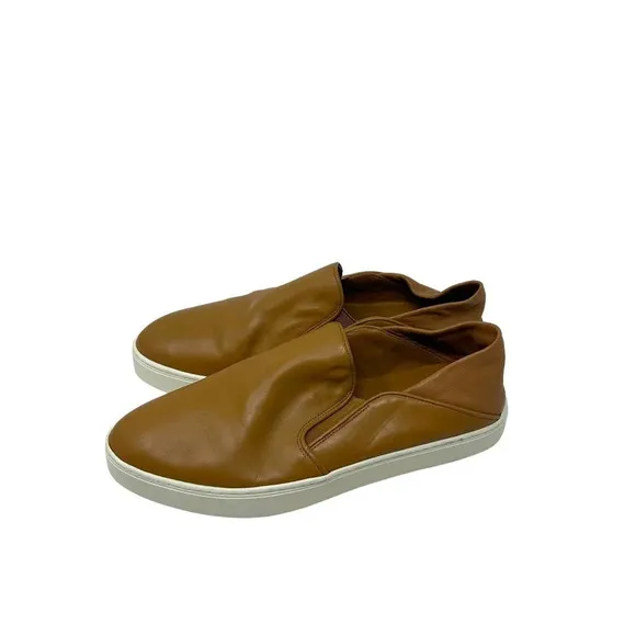 Vince Garvey Slip-on Sneakers In Wheat Cognac Leather Size 9