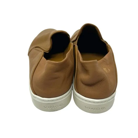 Vince Garvey Slip-on Sneakers In Wheat Cognac Leather Size 9