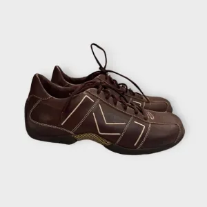 Vintage 1990s Steve Madden Unisex Brown Leather Sneakers Men’s 8/Womens 10