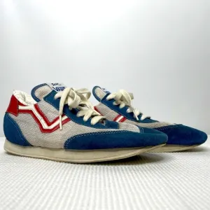 Vintage 80s Original Vans Serios Style #152 Sneakers Red White Blue Suede